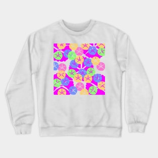 colorful pink green flowers background pattern Crewneck Sweatshirt